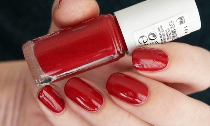 swatch of essie party on a platform