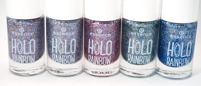 All 5 bottles of Essence holo rainbow