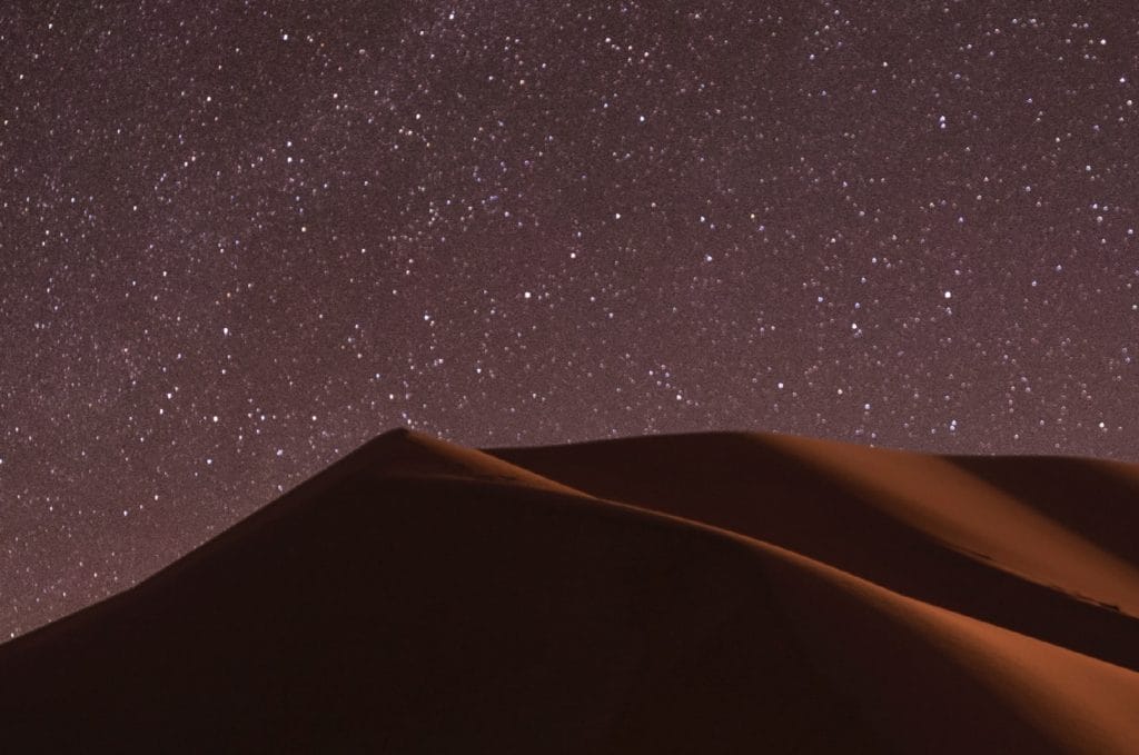Picture of the desert in the night